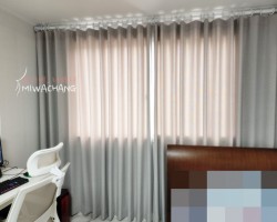 아파트 작은방 베이지 무지커튼 시공