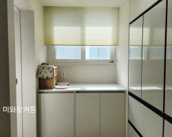 아파트 주방, 작은방 아이보리 허니콤블라인드(원코드) 시공