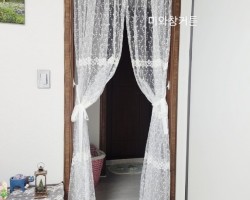 아파트 안방 드레스룸 자수레이스 커튼 시공