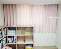 아파트 작은방 베이비핑크 암막커튼 시공
