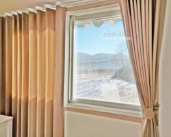 주택 작은방 베이지 암막커튼 시공