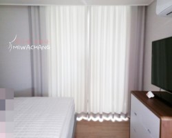 아파트 안방 크림베이지 암막커튼 시공