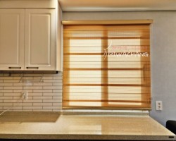 주택 주방 라이트브라운 콤비블라인드 시공