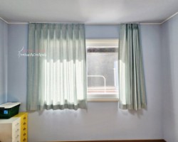 전원주택 안방 민트 무지커튼 시공