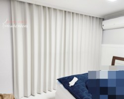 아파트 안방 크림베이지 암막커튼 시공