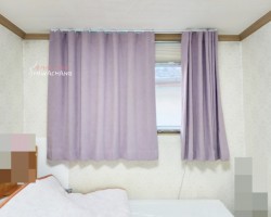 주택 작은방 퍼플 암막커튼 시공