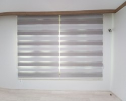 아파트 안방 아이보리투톤 암막콤비 블라인드 시공