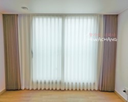 아파트 안방 화이트 쉬폰커튼 + 베이지 암막커튼 시공