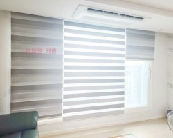 풍림아이원 거실 투톤아이보리 암막콤비 블라인드 시공
