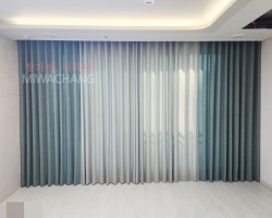 아파트 거실 투톤 무지커튼 시공
