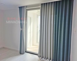 아파트 안방 투톤 무지커튼 시공