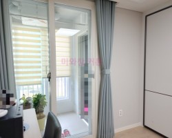 풍림아이원 안방 민트 암막커튼 시공