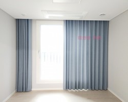 풍림아이원 작은방 라이트블루 암막커튼 시공