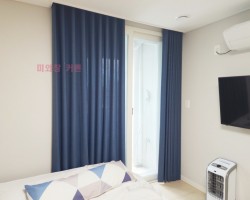 풍림아이원 안방 진블루(펄) 커튼 시공