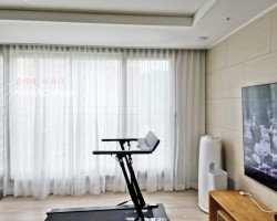 화이트 펄 린넨룩 속커튼