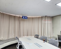 베이지 암막방염 무지커튼