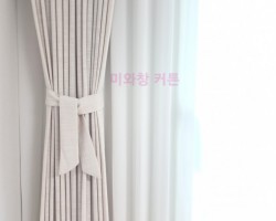 라이트베이지 린넨룩 커튼