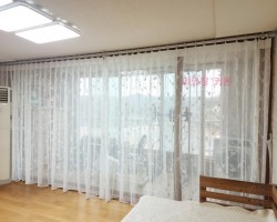 화이트 자수레이스 커튼