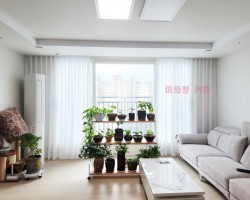 화이트 스트롱 쉬폰커튼